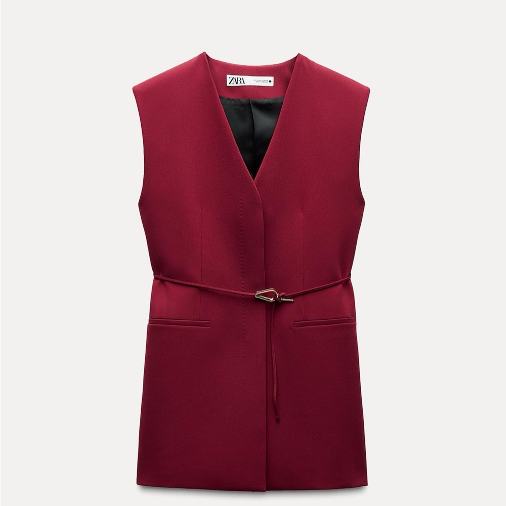 Zara Belted Sleeveless Vest